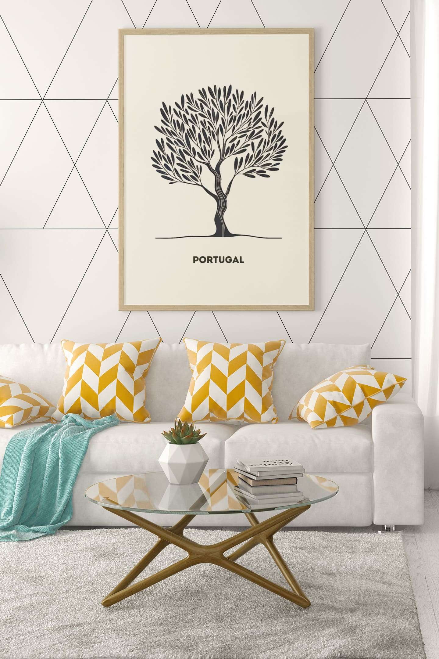 Minimalist Olive Tree Poster - Atlantic Wave