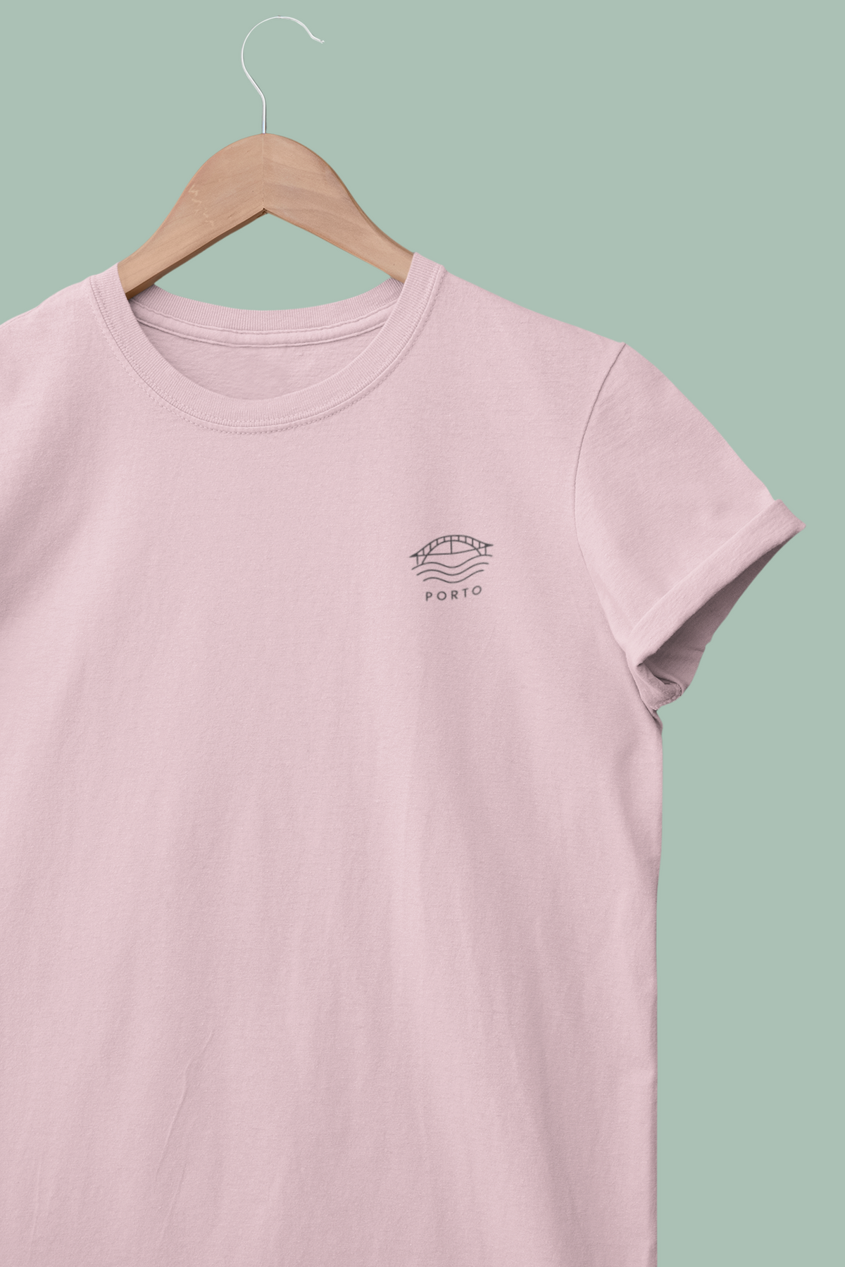 Unisex organic t-shirt with Porto city minimalist logo.