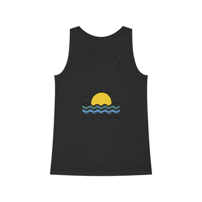 Modern Summer Look with Sunset Over the Atlantic Tank Top, easy to pair with shorts or jeans.
