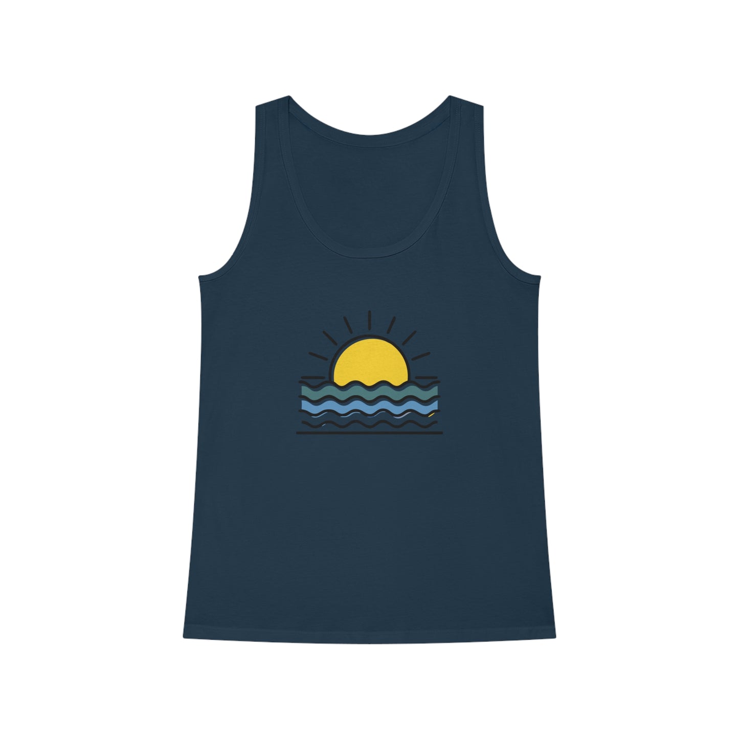 Classic Atlantic Sunset-Inspired Organic Tank Top for Women, capturing ocean vibes.