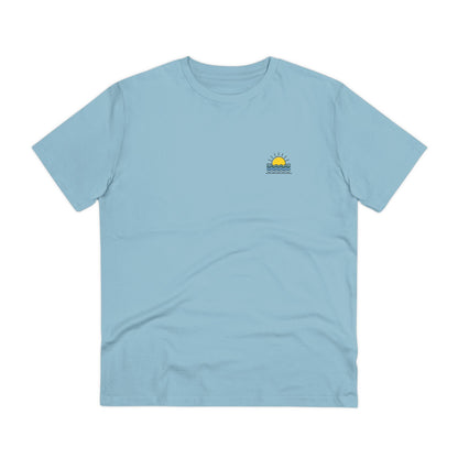 Model wearing the Sunset Over the Atlantic T-Shirt, perfect for ocean lovers.
