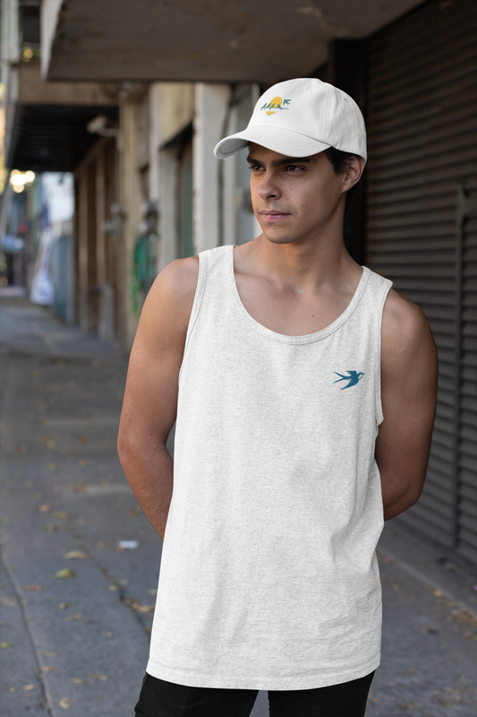 Men’s tank top with small Andorinha logo.
