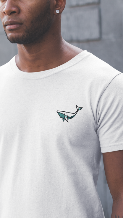 Side view of the Unisex Açores Whale T-Shirt, showcasing the clean design.
