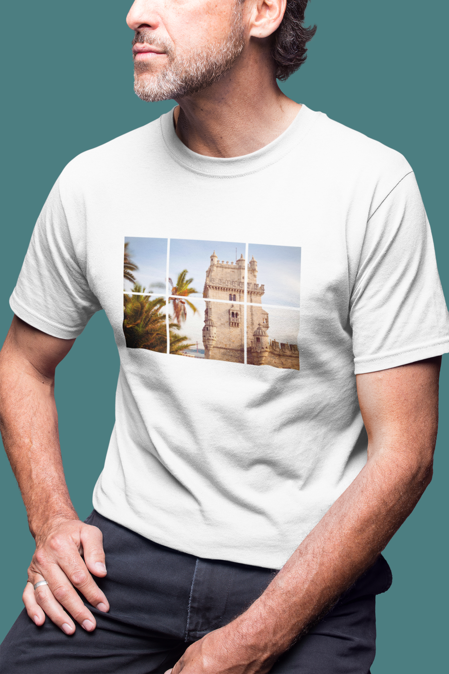 Breathable Organic Cotton Torre de Belém T-Shirt, designed for comfort and sustainability.