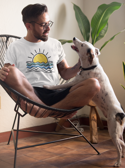Breathable Unisex Sunset T-Shirt, designed for comfort and sustainability.