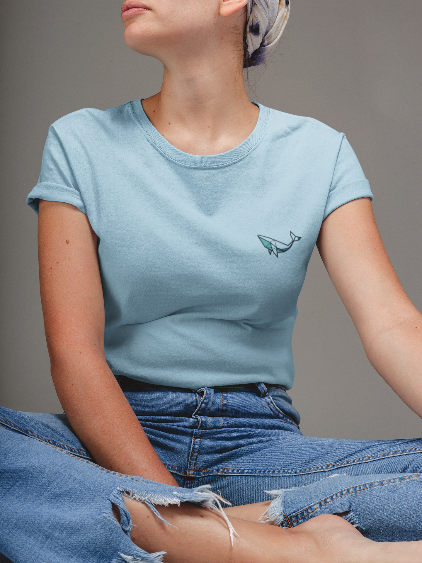 Island-style Whale Logo Tee, ideal for nature lovers.

