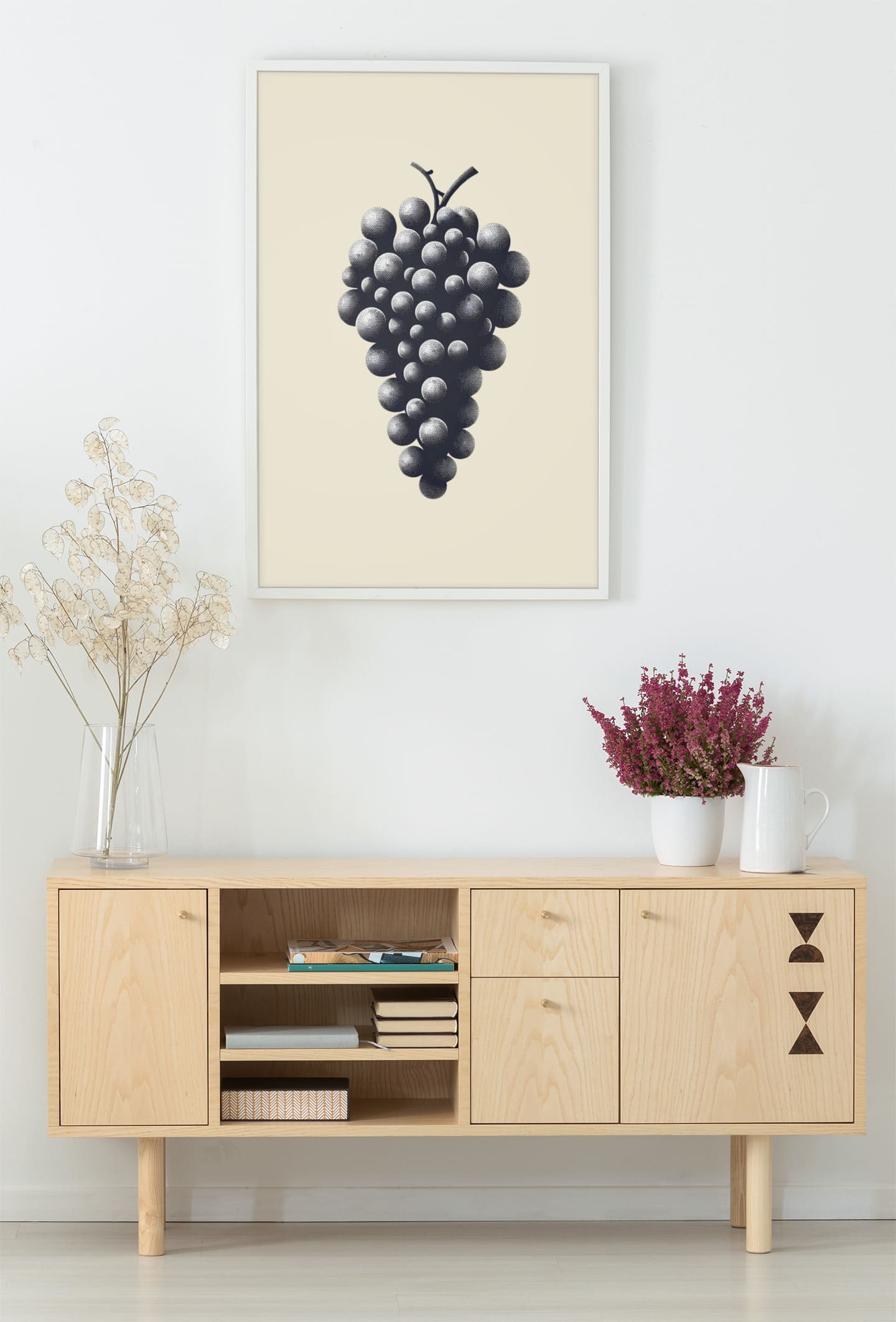 Wine Grapes Minimalist Poster - Atlantic Wave