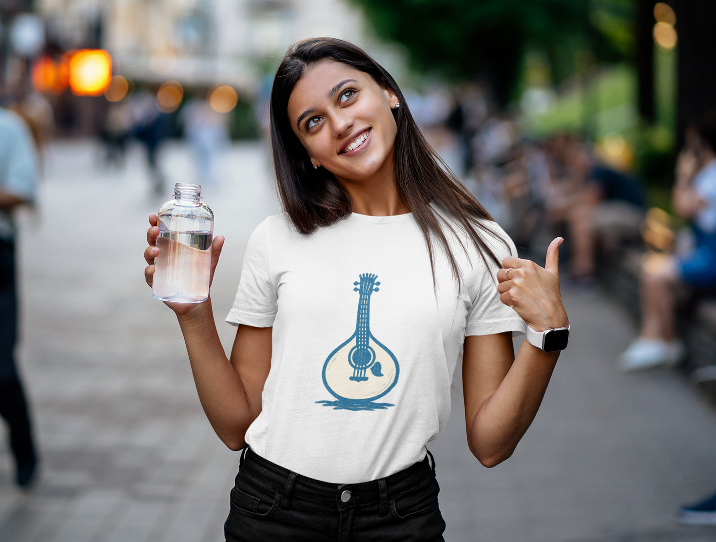 Heritage design shirt with Fado guitar symbol.