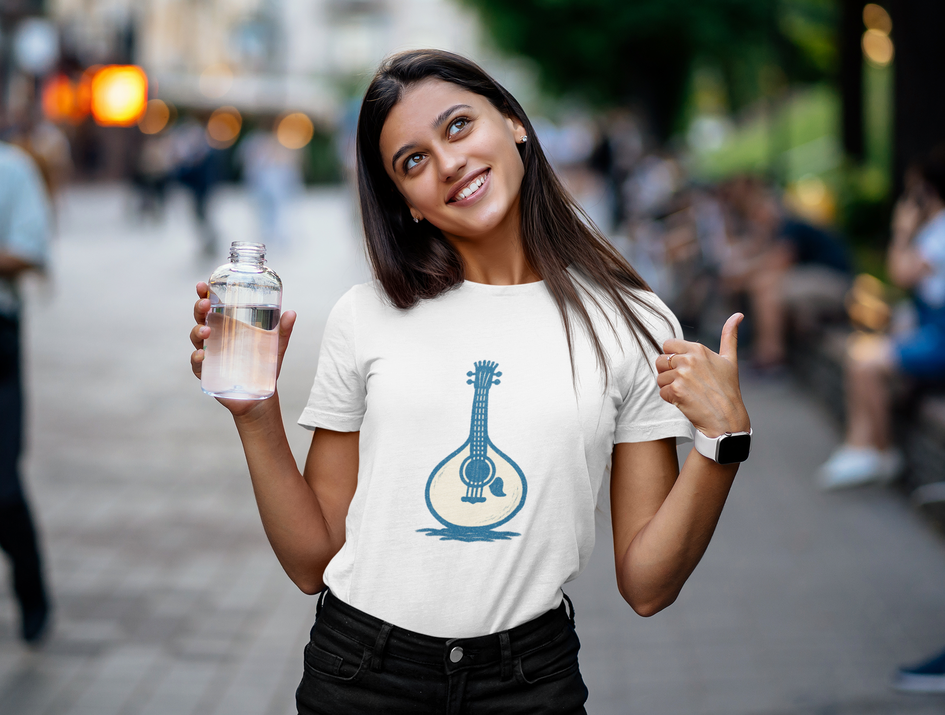 Heritage design shirt with Fado guitar symbol.