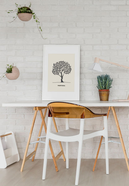 Minimalist Olive Tree Poster - Atlantic Wave