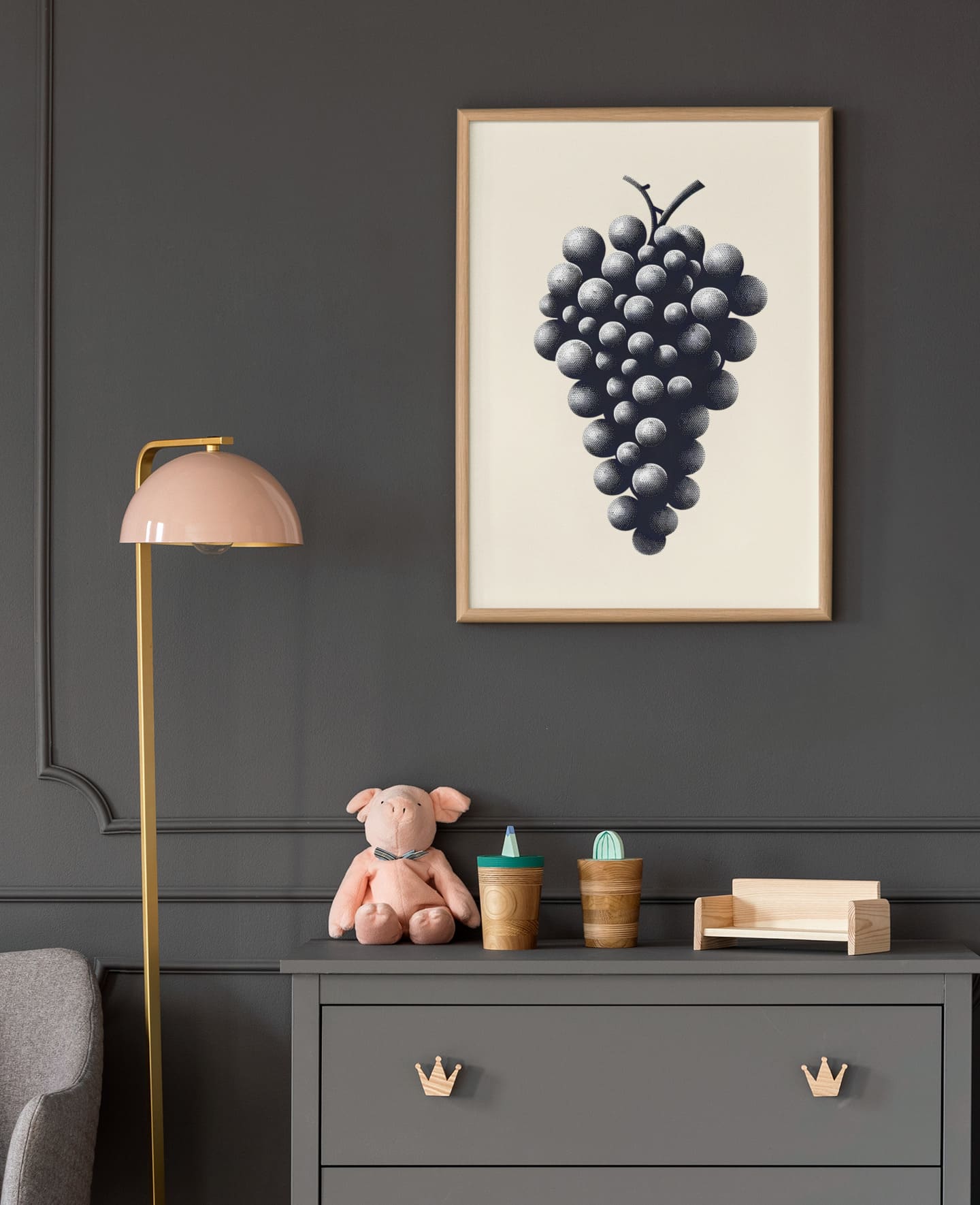 Wine Grapes Minimalist Poster - Atlantic Wave