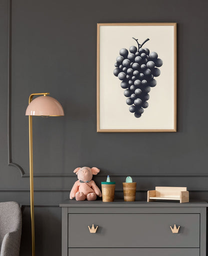 Wine Grapes Minimalist Poster - Atlantic Wave