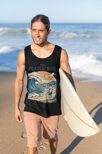 Folded shirt with bold surf typography.