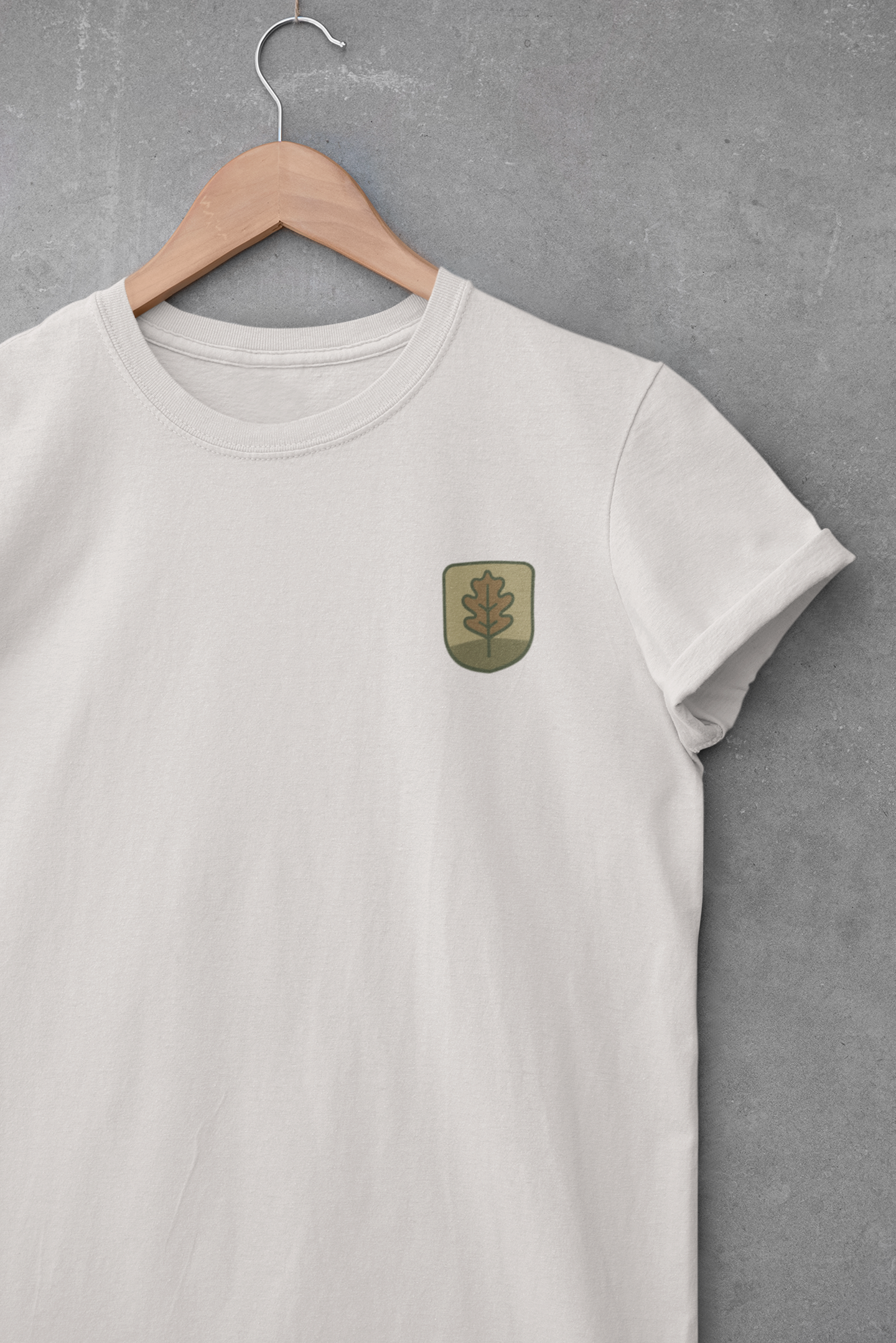 Heritage design shirt with cork oak illustration.