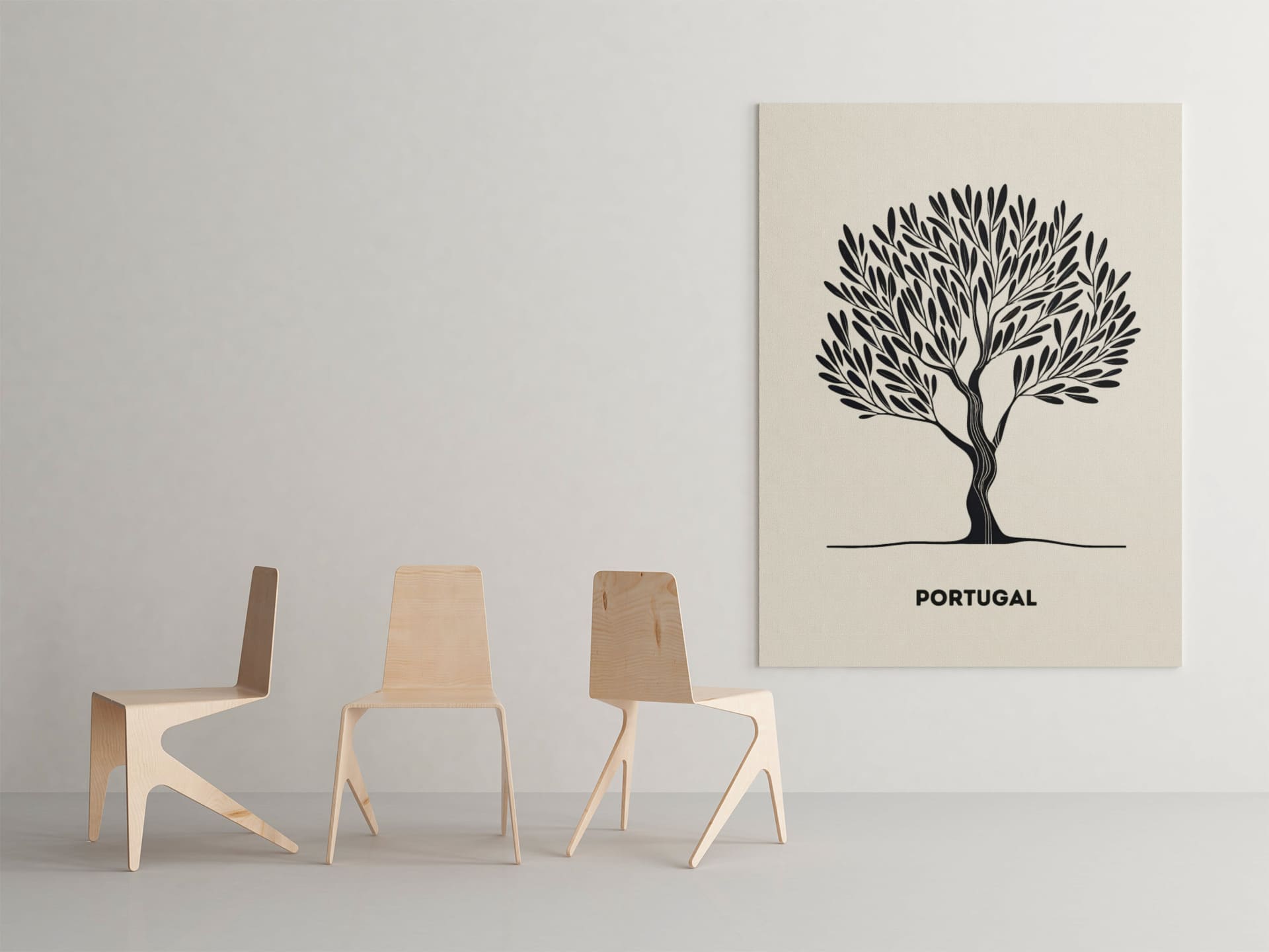 Minimalist Olive Tree Poster - Atlantic Wave