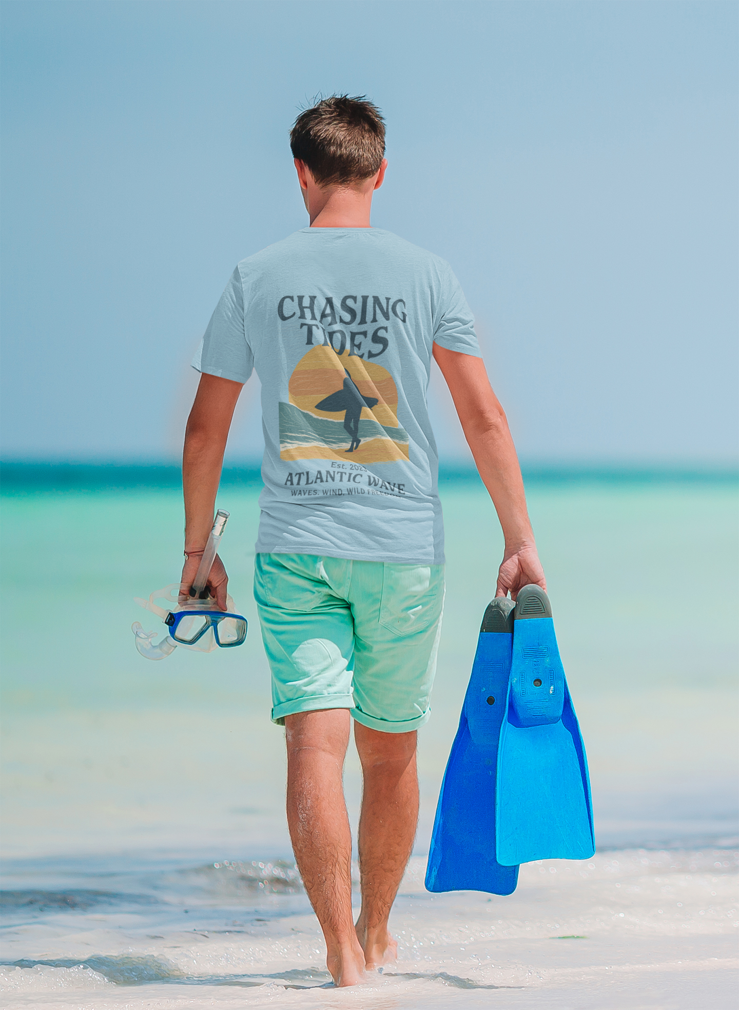 Retro beach style in the Ride the Waves T-Shirt.