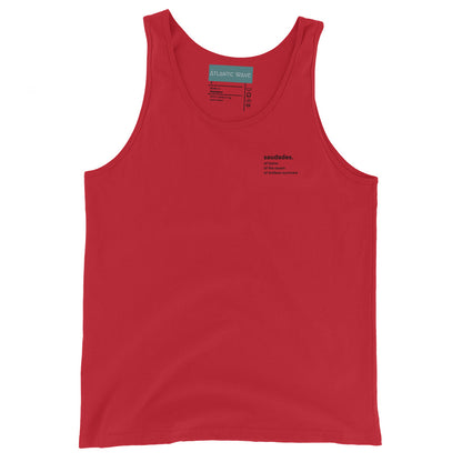 Product mockupMen’s tank top with Portuguese saudades design