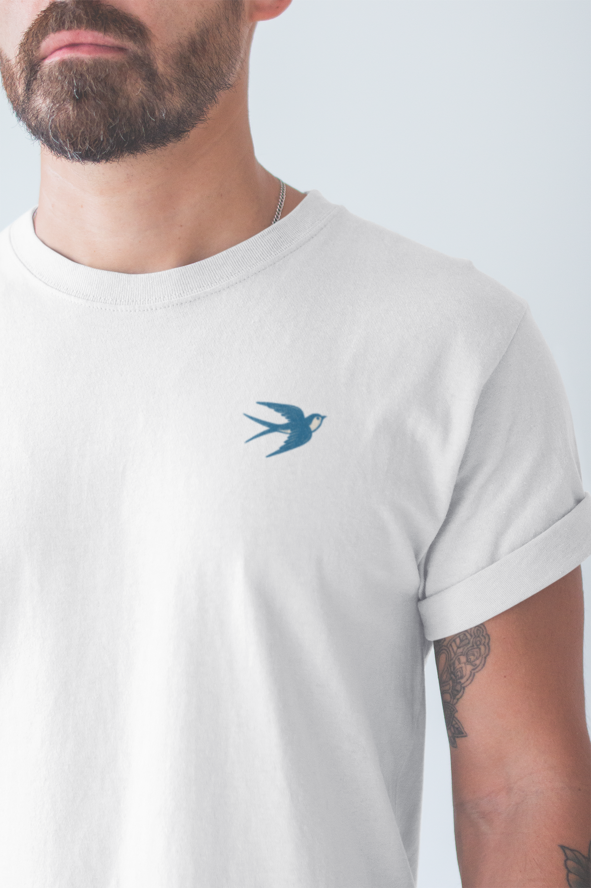 Atlantic Wave shirt with andorinha logo.