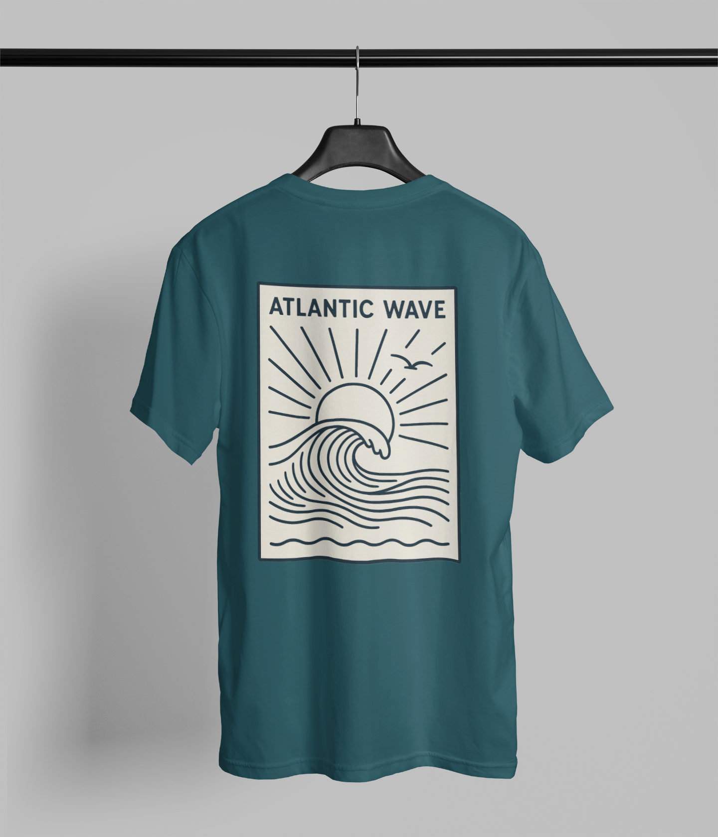 Classic white retro surf t-shirt with clean minimal logo.