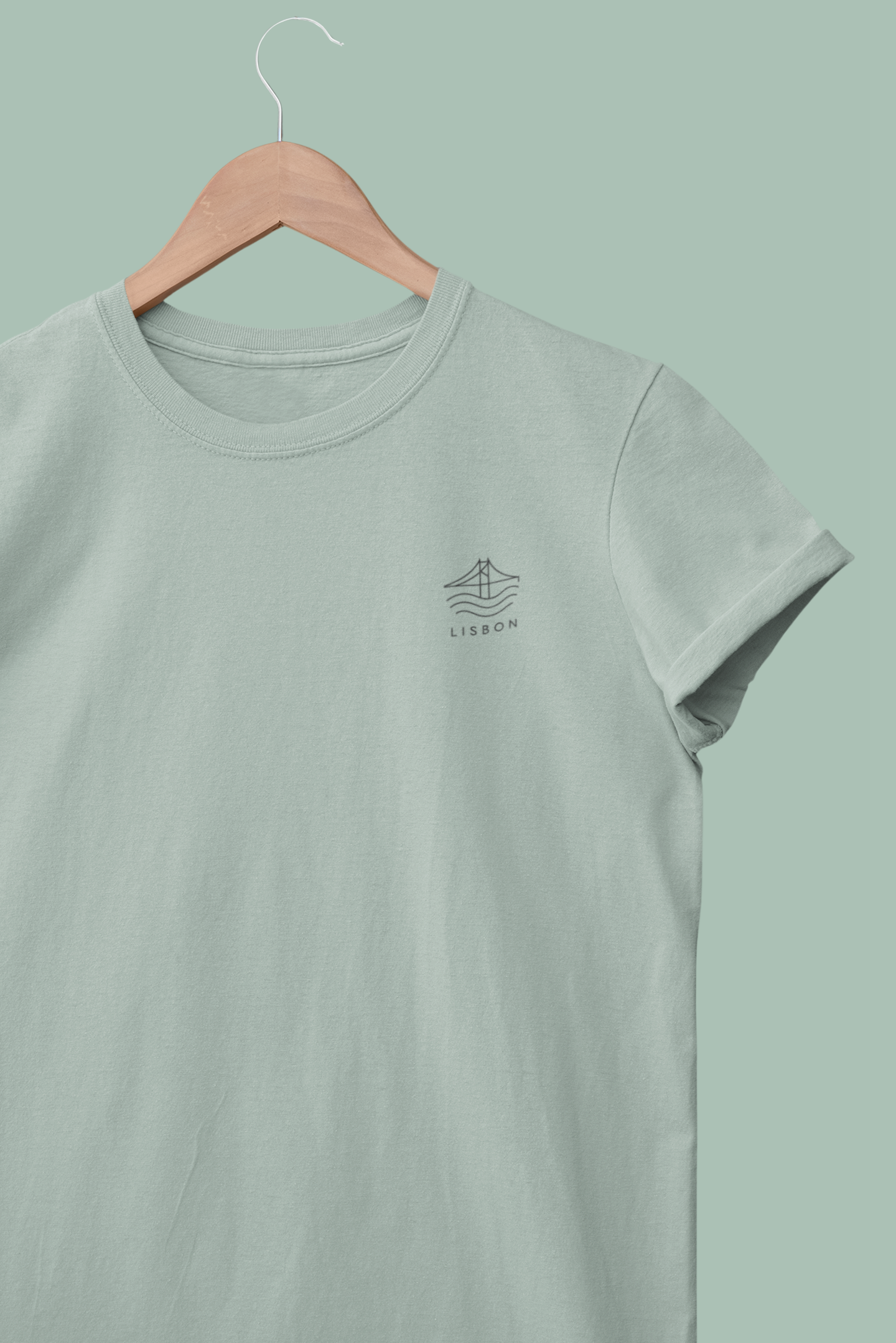 Folded shirt featuring Lisbon text logo.