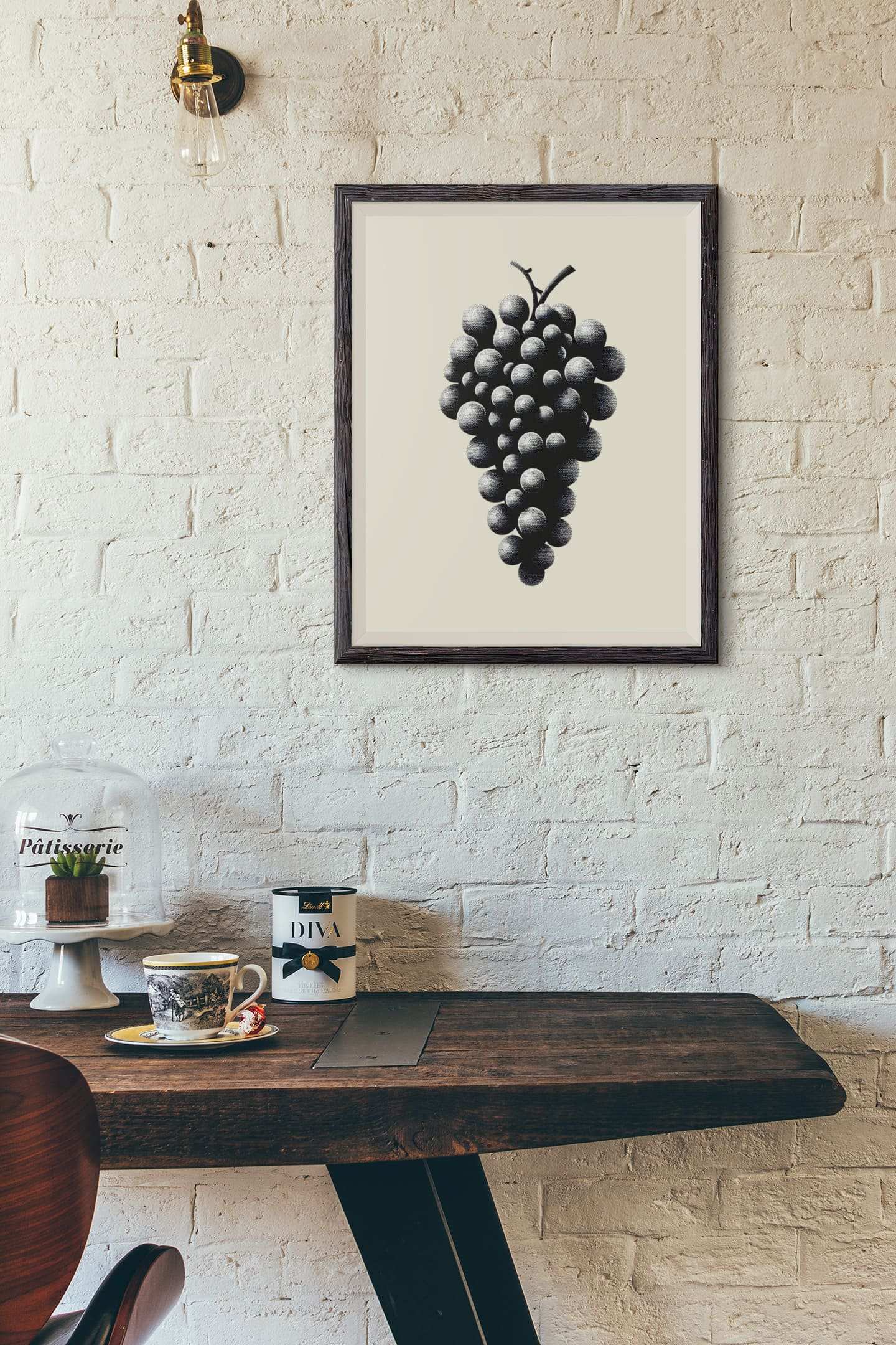 Wine Grapes Minimalist Poster - Atlantic Wave