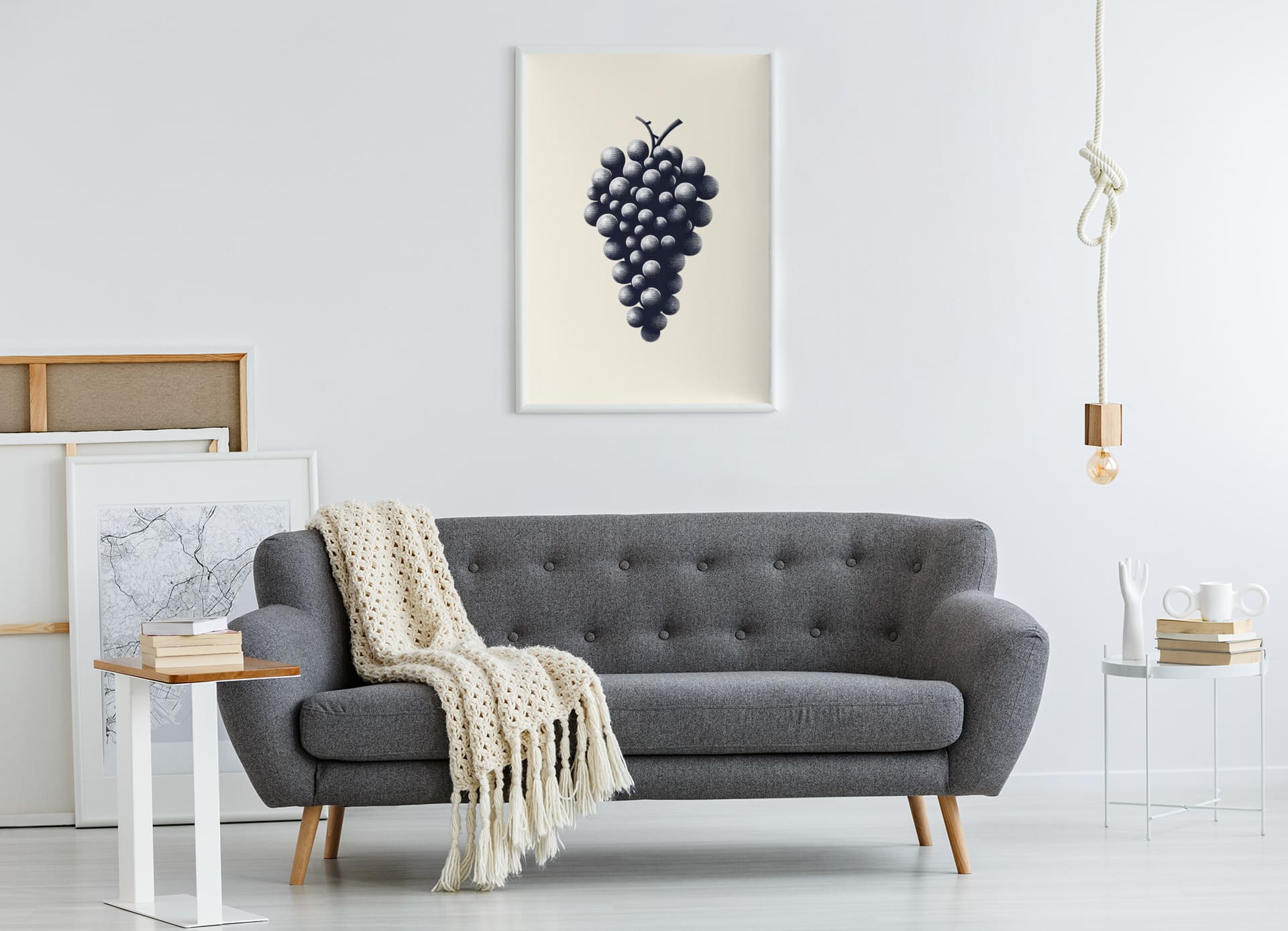 Wine Grapes Minimalist Poster - Atlantic Wave