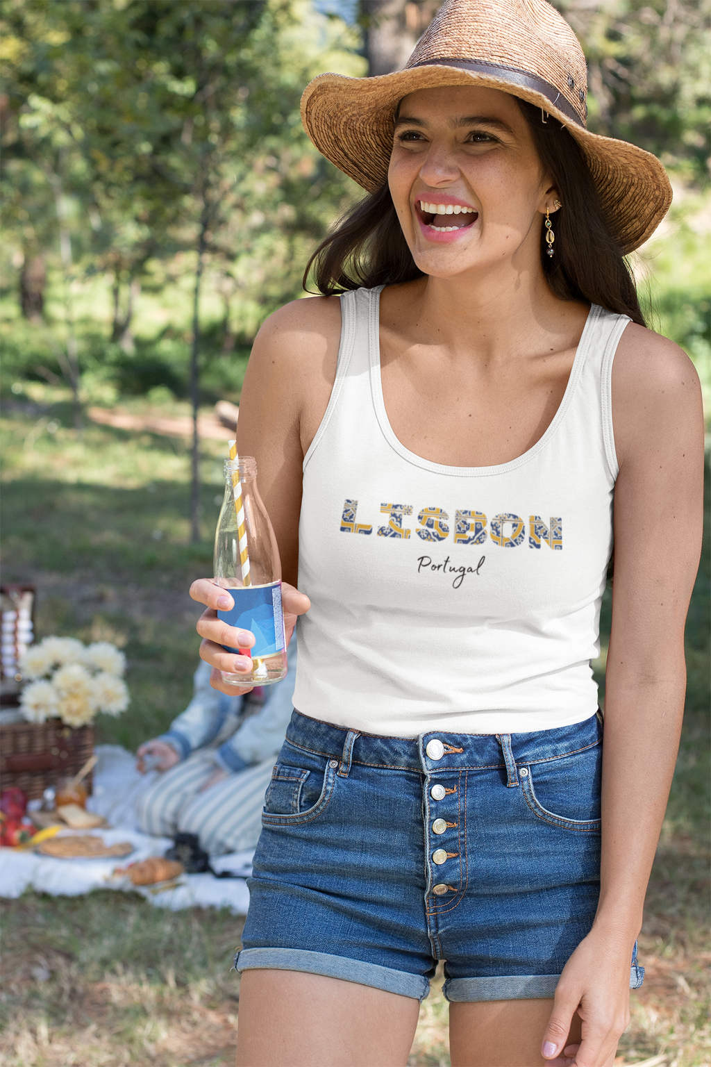 Breathable Organic Cotton Women’s Lisbon Tank Top, designed for warm-weather comfort.