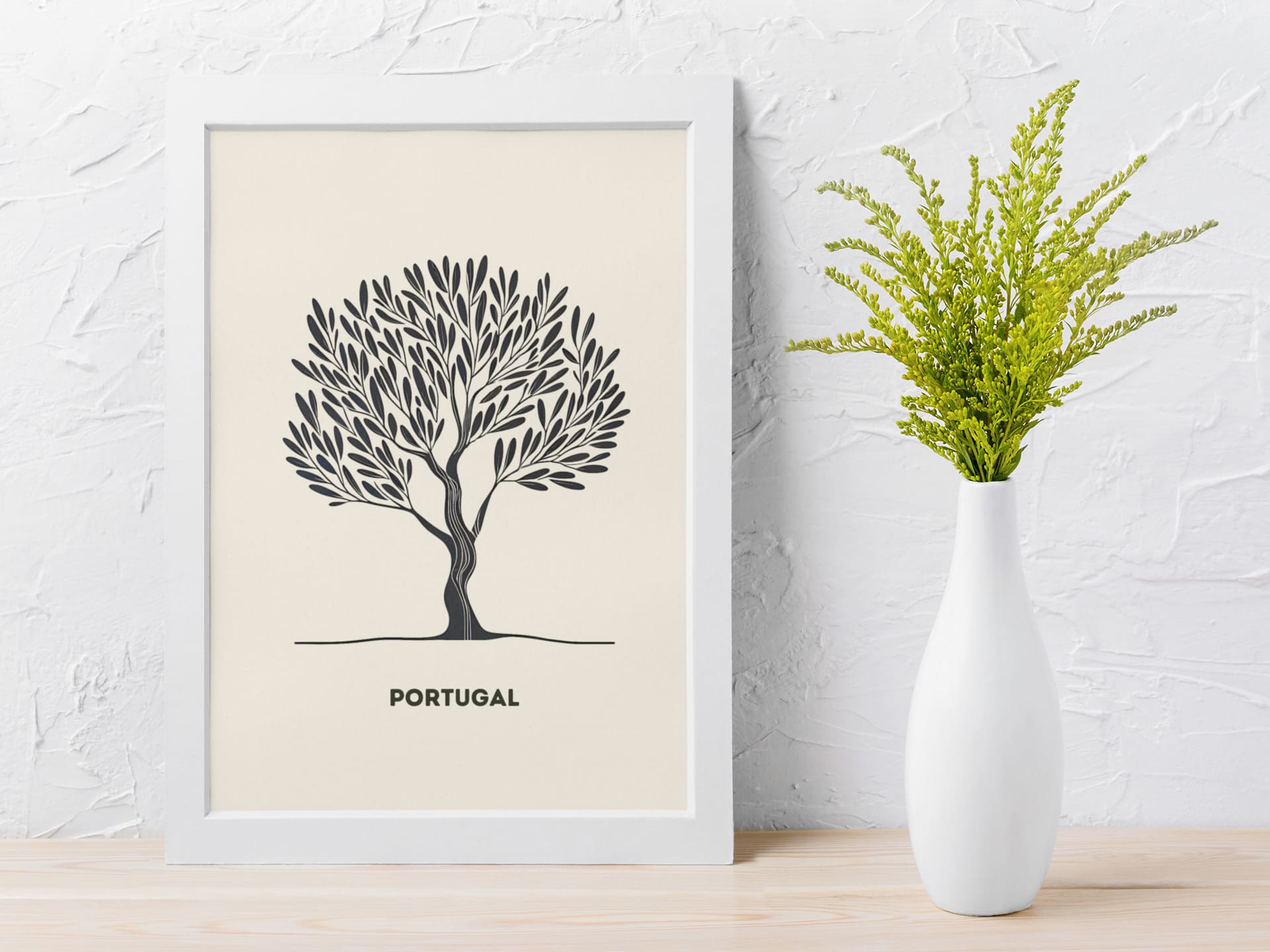 Minimalist Olive Tree Poster - Atlantic Wave