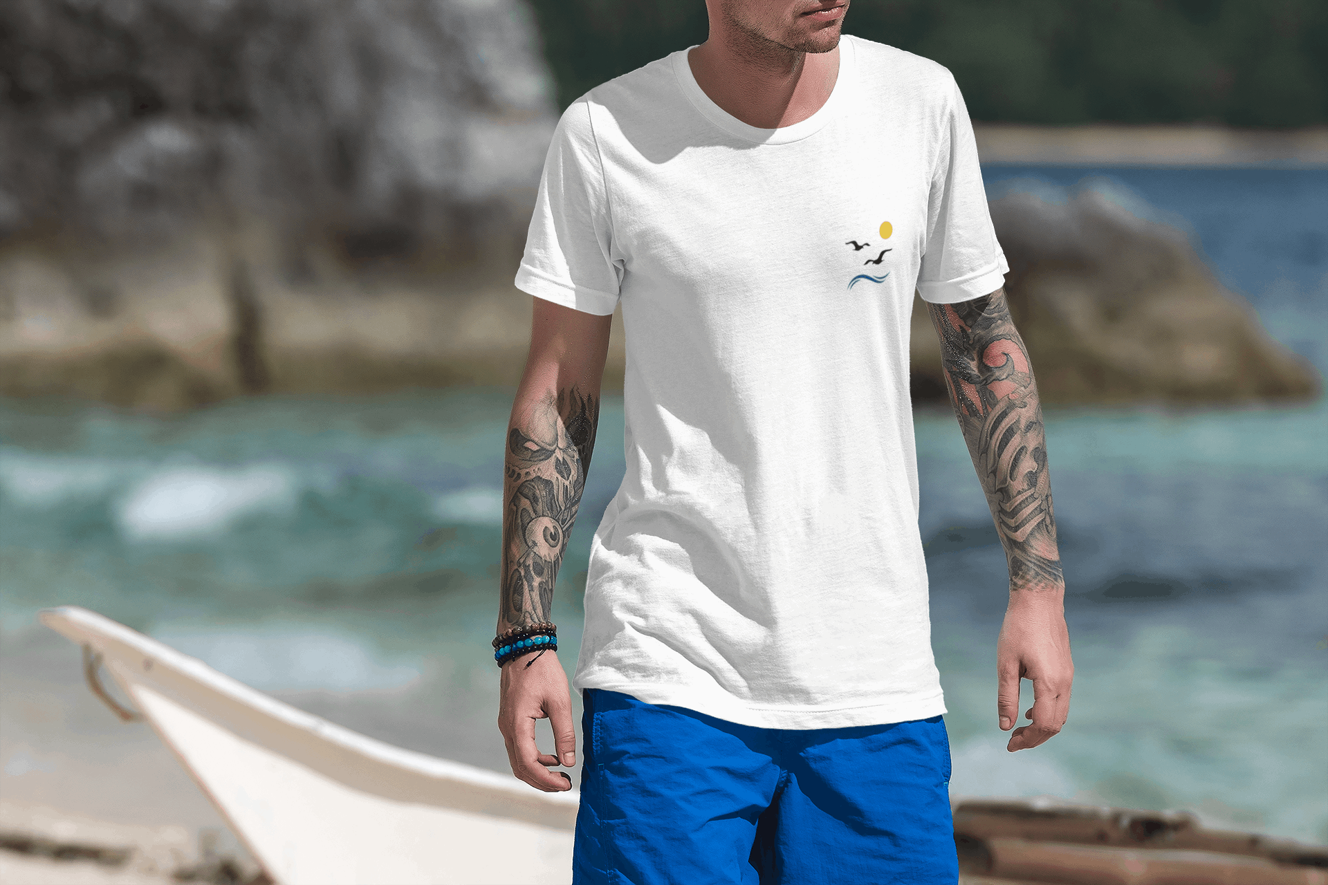 Gaivota - Minimal Unisex T-Shirt - Atlantic Wave