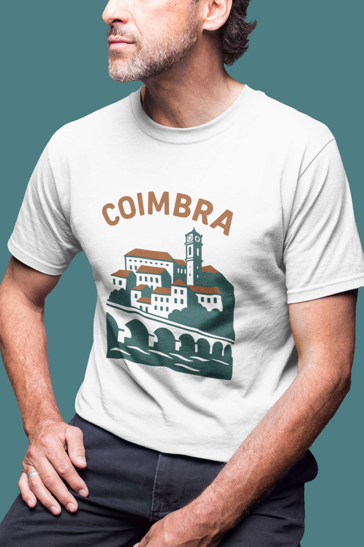 Front view of the Portugal City T-Shirt featuring city name options.