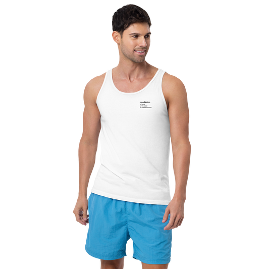 Front view of men’s saudades tank top