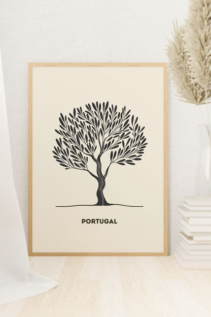 Minimalist Olive Tree Poster - Atlantic Wave