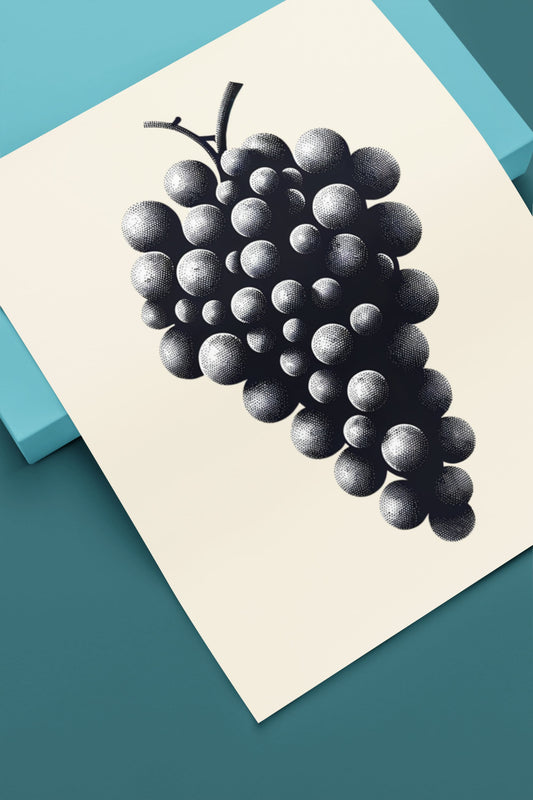 Wine Grapes Minimalist Poster - Atlantic Wave