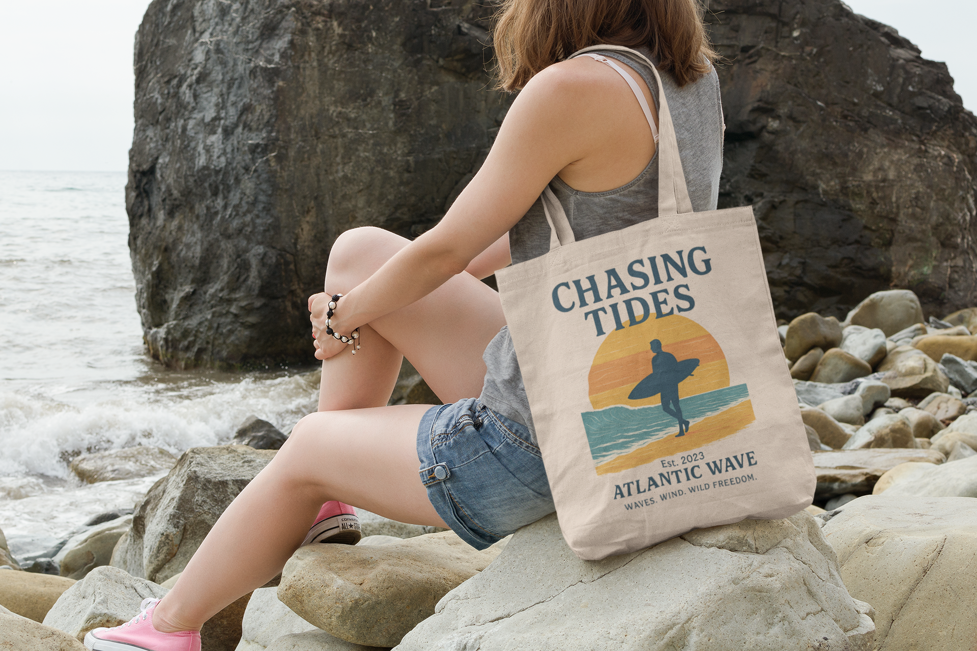 Eco-conscious gift-ready packaging for tote bag.
