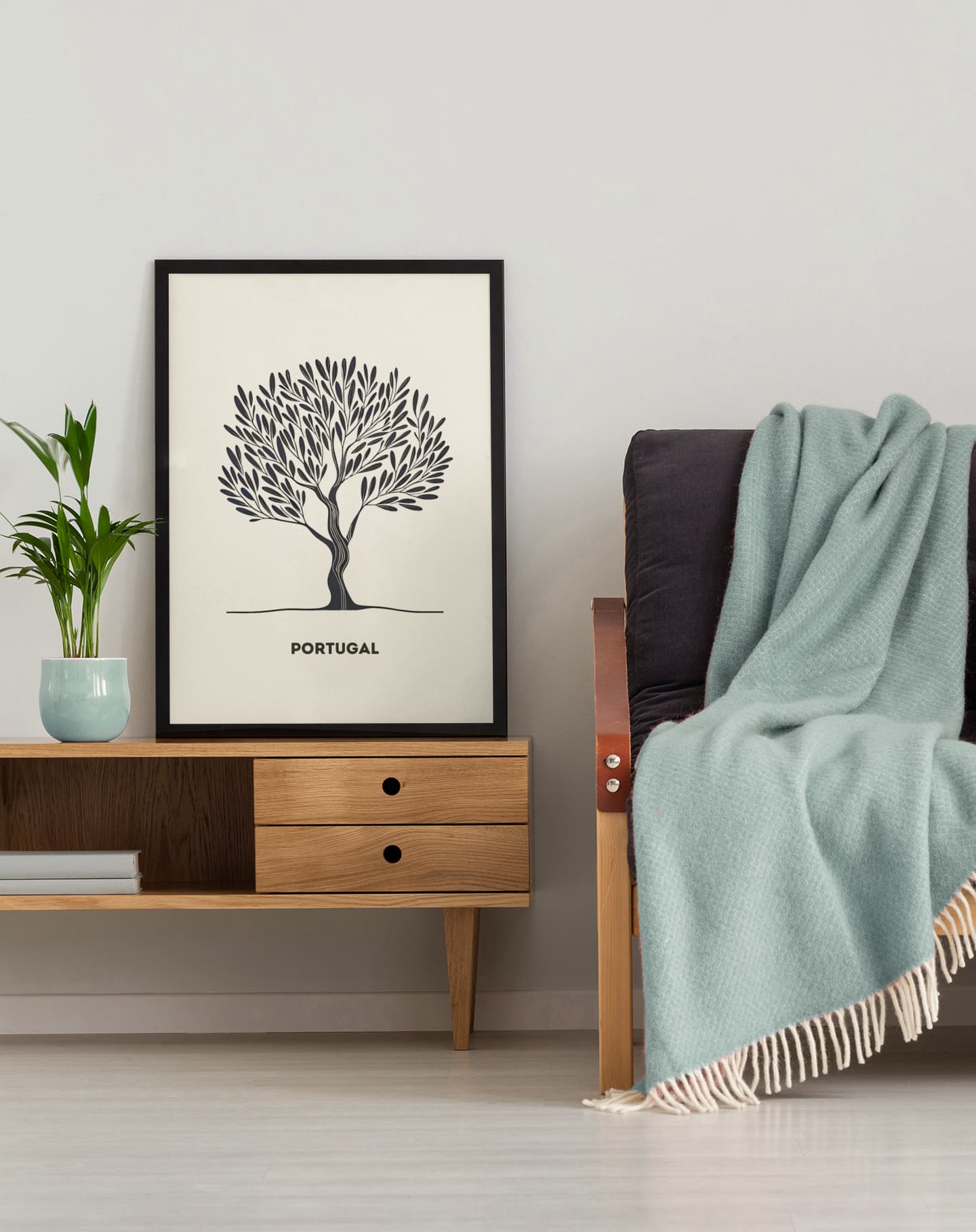 Minimalist Olive Tree Poster - Atlantic Wave