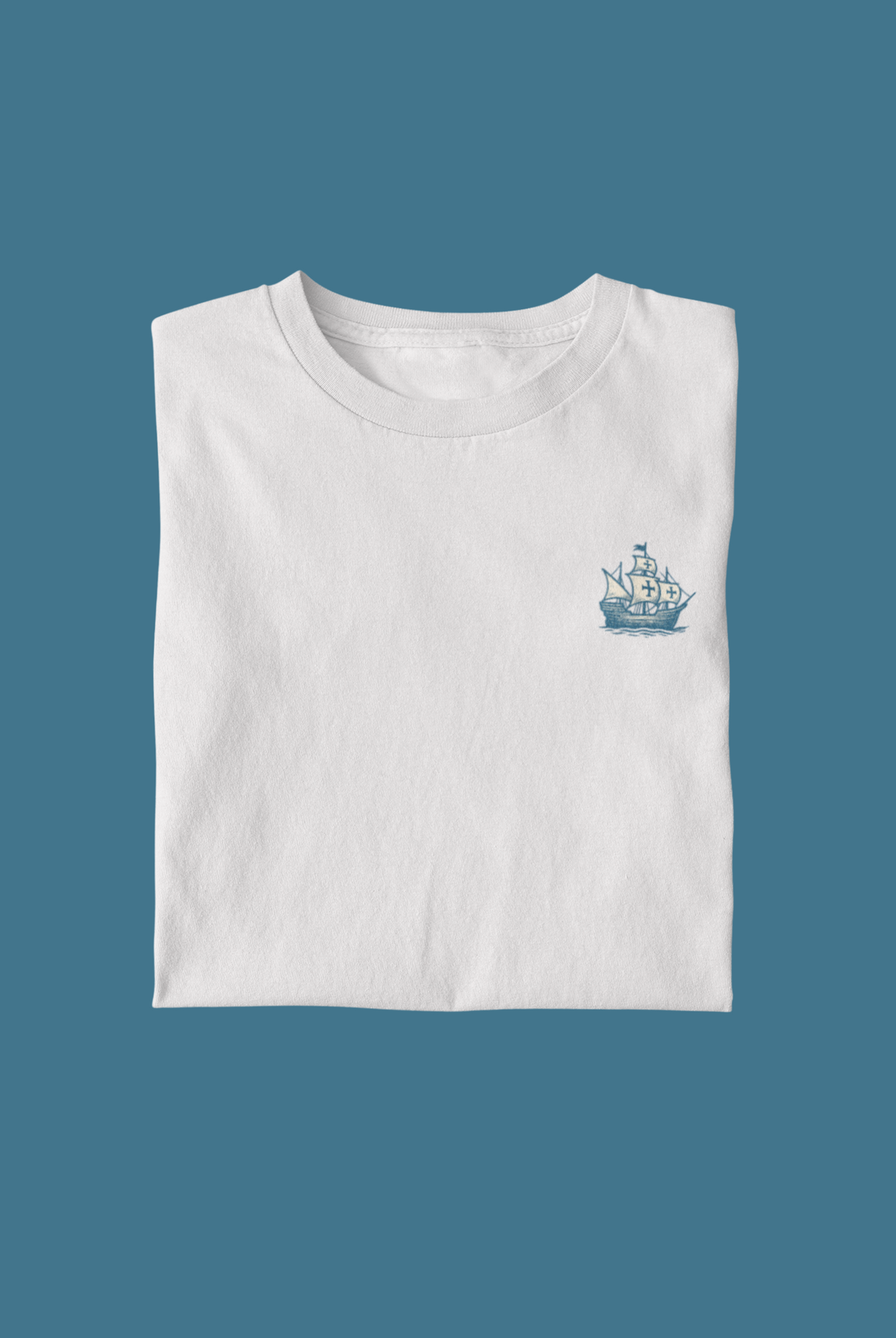 Minimal caravela shirt for cultural and maritime style.