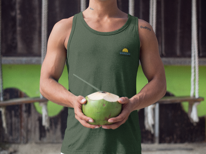 Stylish Surf-Inspired Minimalist Sunset Tank Top, perfect for surfers and casual wear.