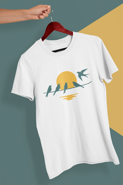 Eco-conscious shirt with cultural Portuguese theme.