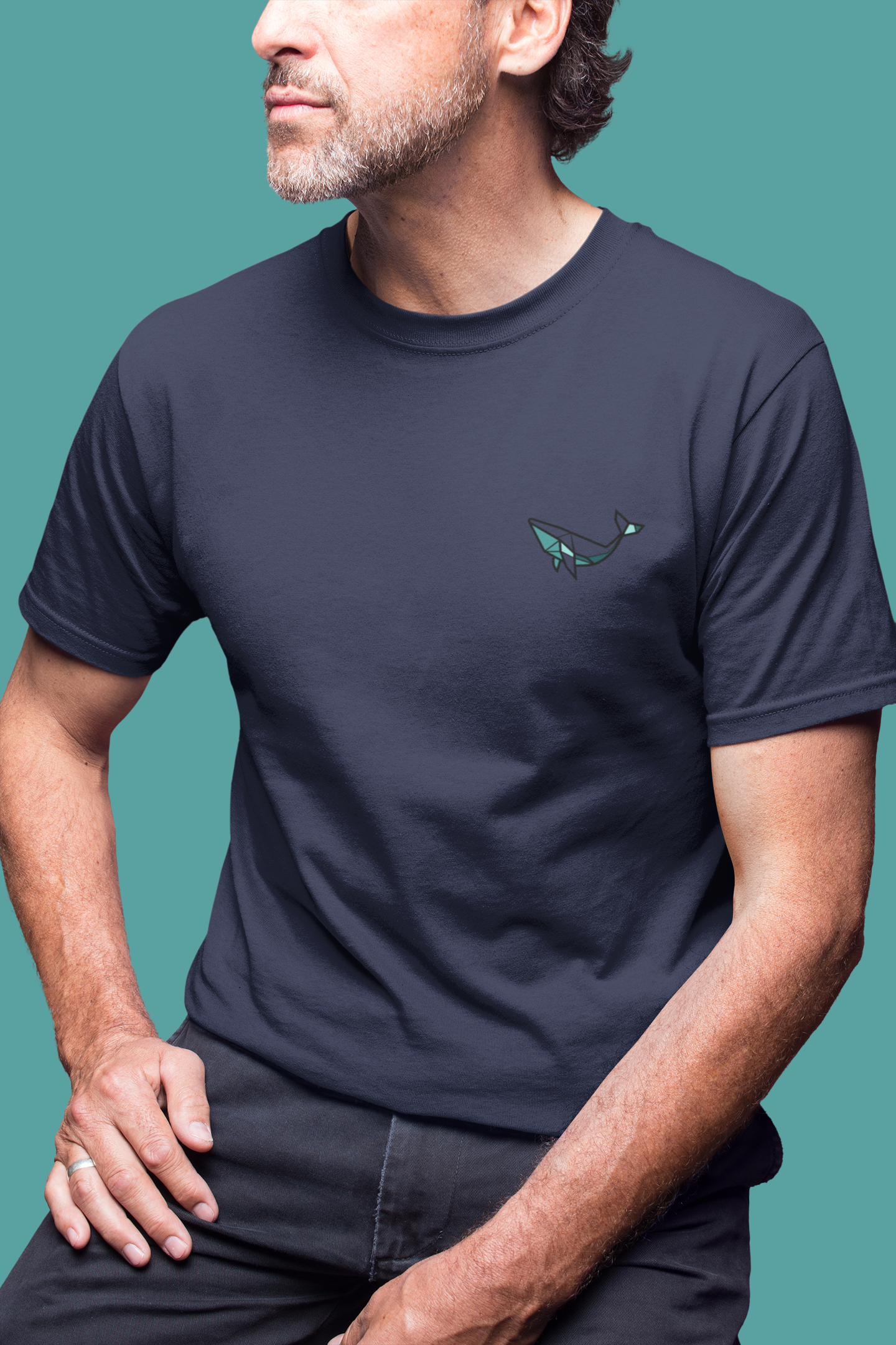 Model wearing the Azores Organic Cotton Tee, inspired by Atlantic nature.