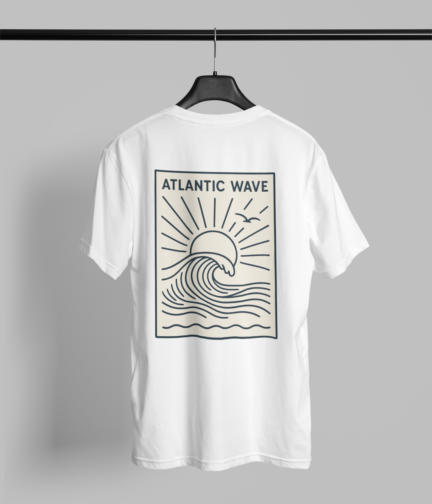 Organic cotton unisex surf shirt inspired by vintage aesthetics.