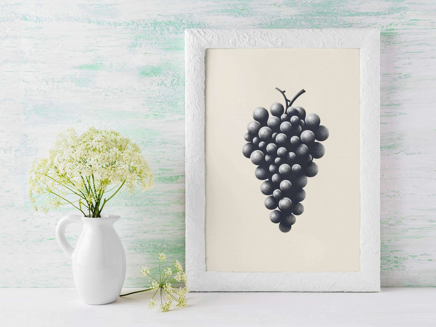Wine Grapes Minimalist Poster - Atlantic Wave