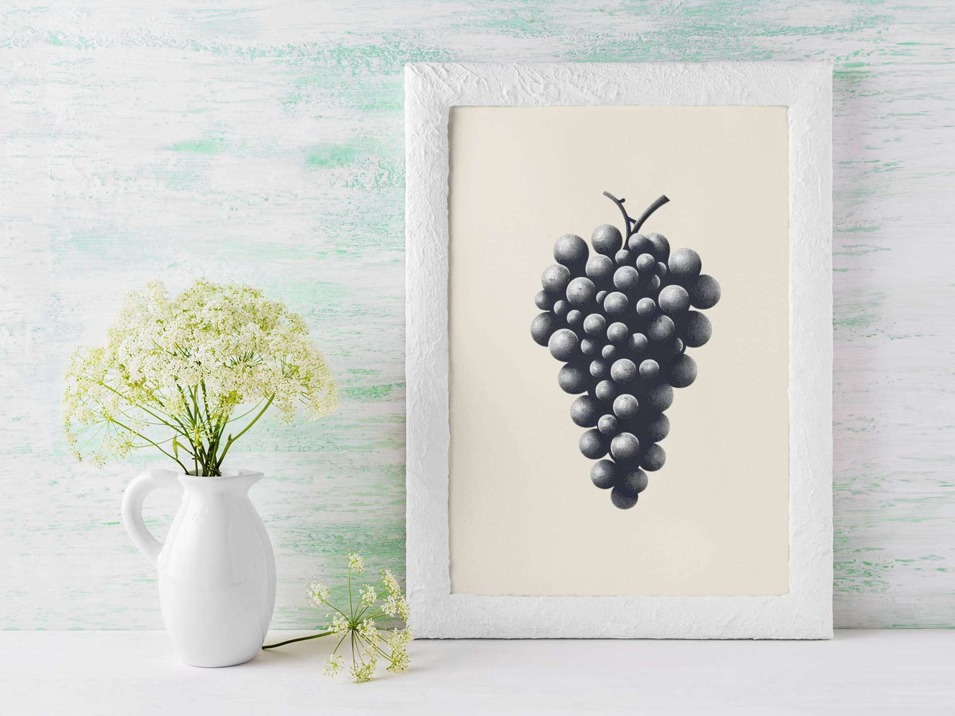 Wine Grapes Minimalist Poster - Atlantic Wave