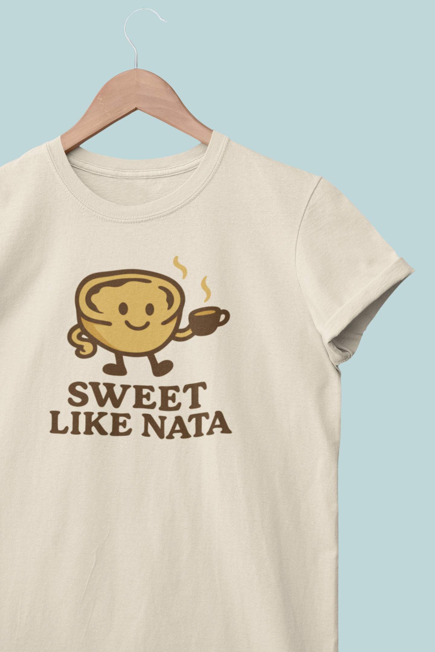 Fun and playful pastry-themed tee inspired by Lisbon desserts.