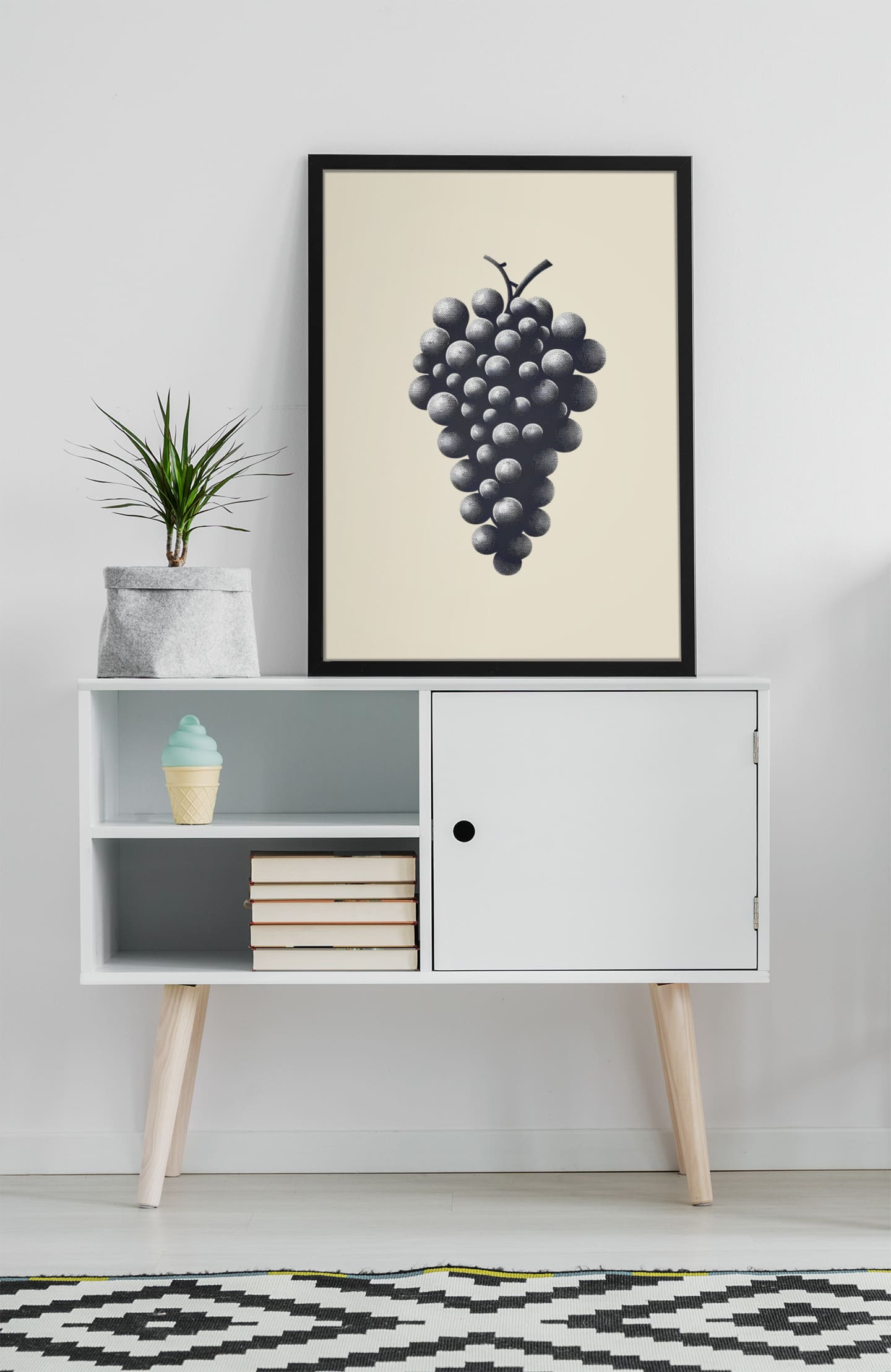 Wine Grapes Minimalist Poster - Atlantic Wave