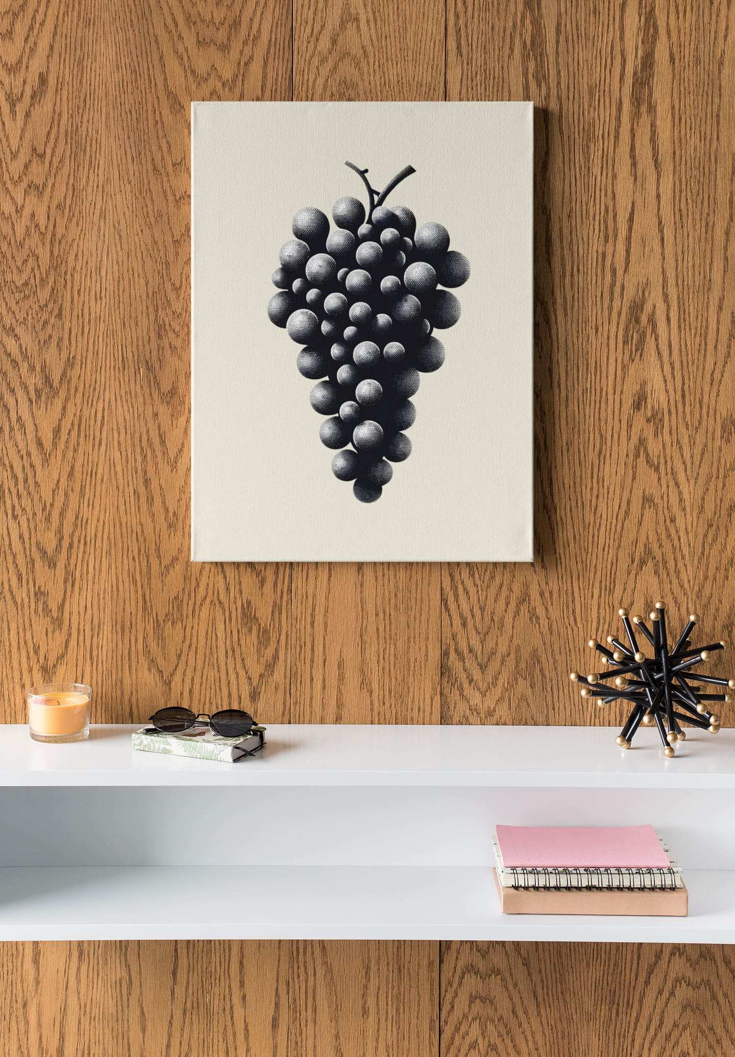 Wine Grapes Minimalist Poster - Atlantic Wave