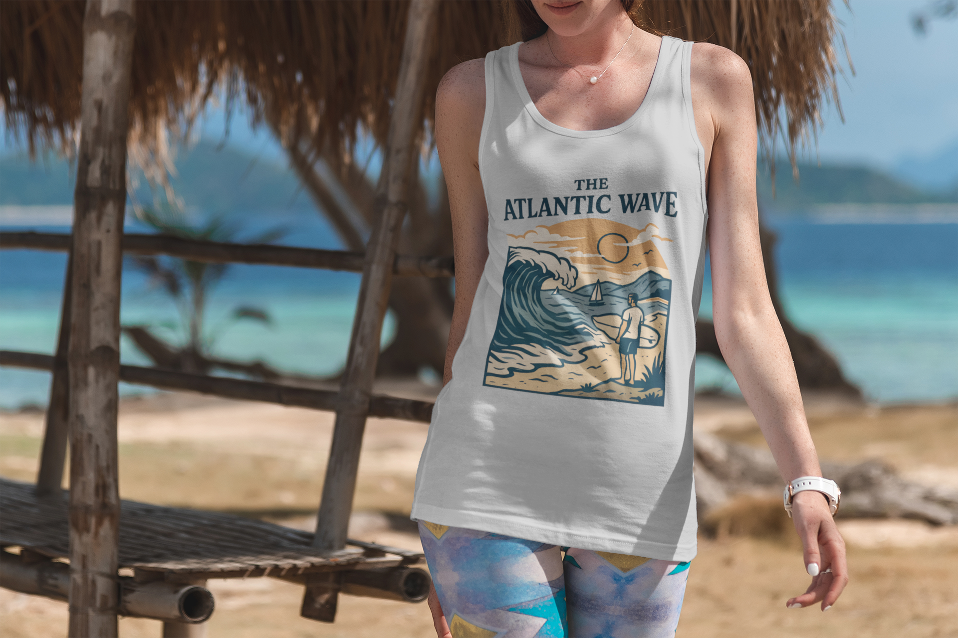 Lightweight organic tank top perfect for coastal and surf lifestyle.